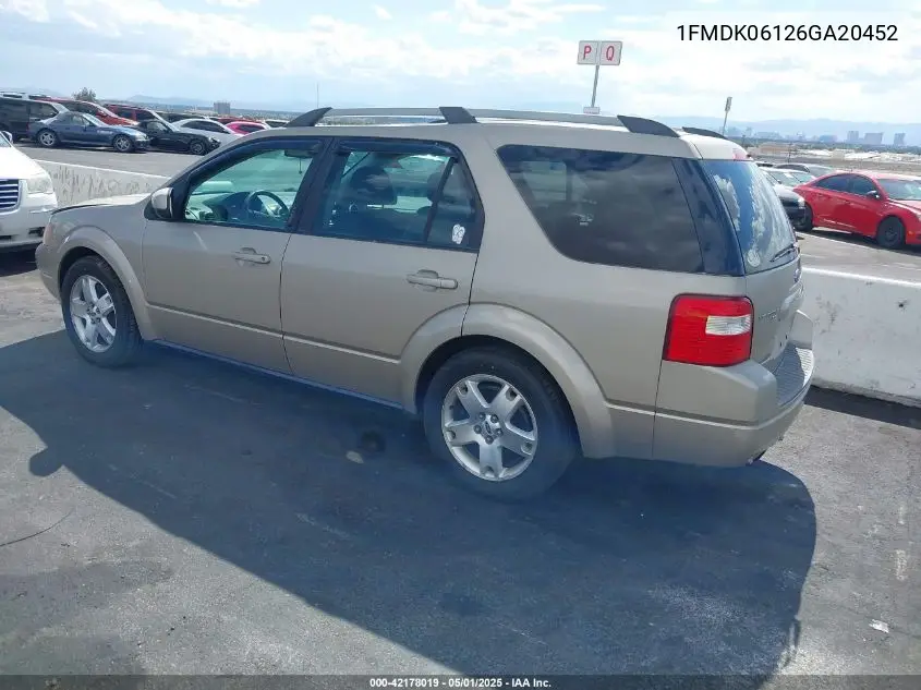 2006 Ford Freestyle Limited VIN: 1FMDK06126GA20452 Lot: 42178019