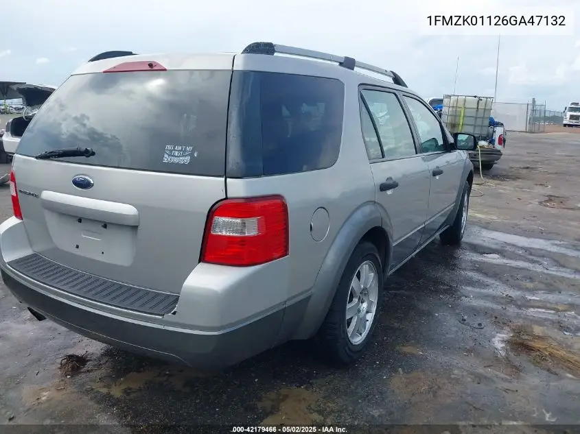 2006 Ford Freestyle Se VIN: 1FMZK01126GA47132 Lot: 42179466