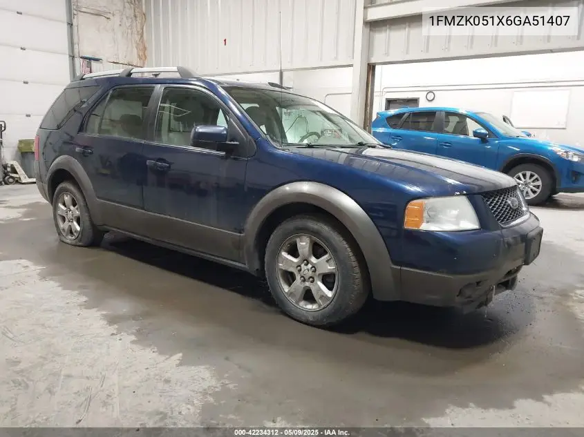 2006 Ford Freestyle Sel VIN: 1FMZK051X6GA51407 Lot: 42234312