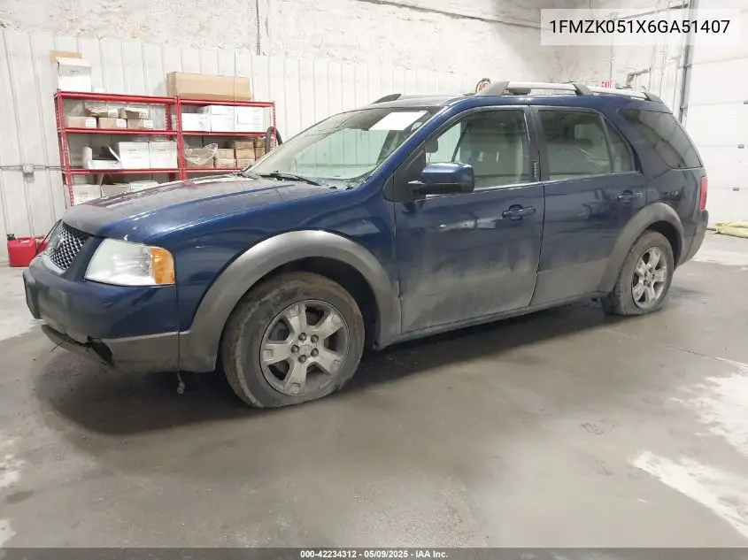 2006 Ford Freestyle Sel VIN: 1FMZK051X6GA51407 Lot: 42234312