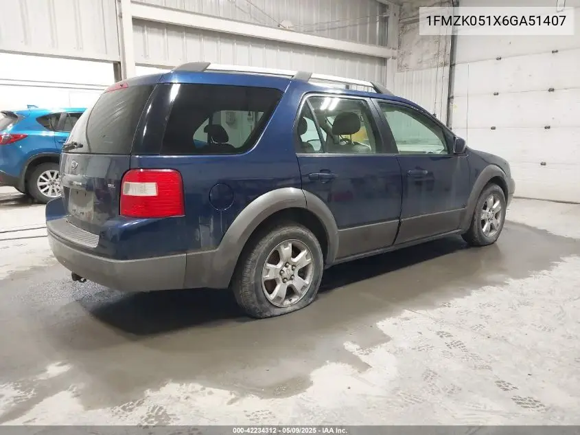 2006 Ford Freestyle Sel VIN: 1FMZK051X6GA51407 Lot: 42234312