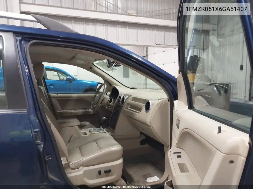 2006 Ford Freestyle Sel VIN: 1FMZK051X6GA51407 Lot: 42234312