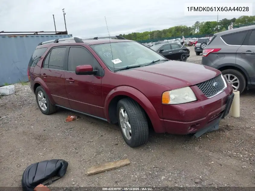 2006 Ford Freestyle Limited VIN: 1FMDK061X6GA44028 Lot: 42239797
