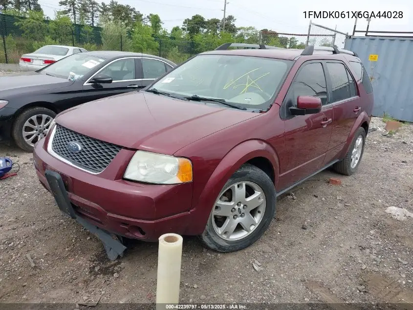 2006 Ford Freestyle Limited VIN: 1FMDK061X6GA44028 Lot: 42239797