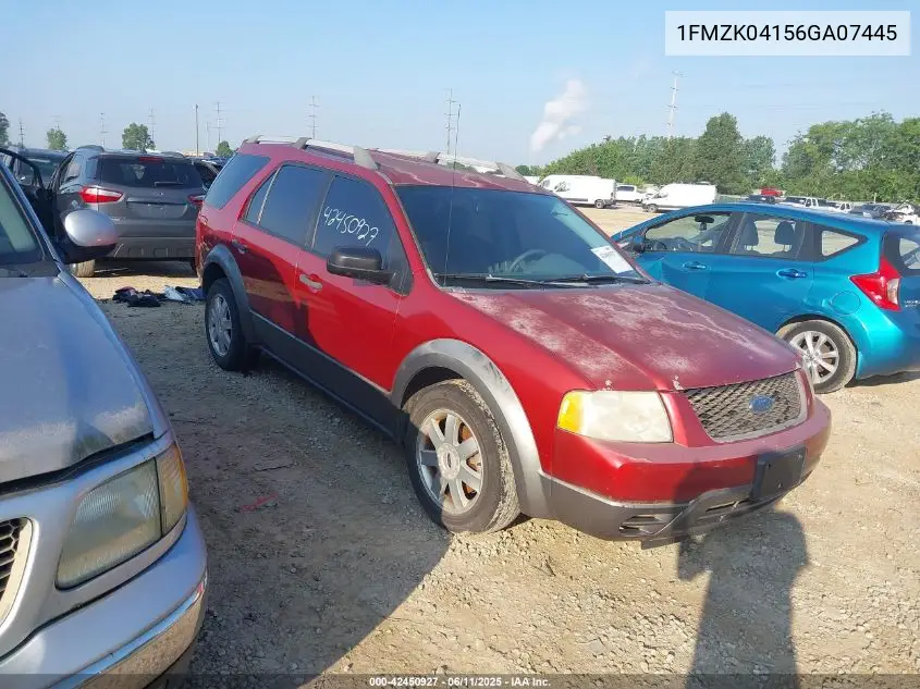 2006 Ford Freestyle Se VIN: 1FMZK04156GA07445 Lot: 42450927