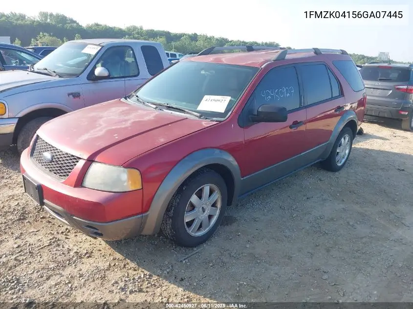 2006 Ford Freestyle Se VIN: 1FMZK04156GA07445 Lot: 42450927