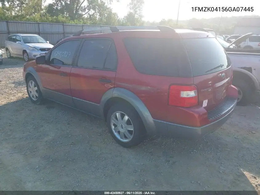 2006 Ford Freestyle Se VIN: 1FMZK04156GA07445 Lot: 42450927