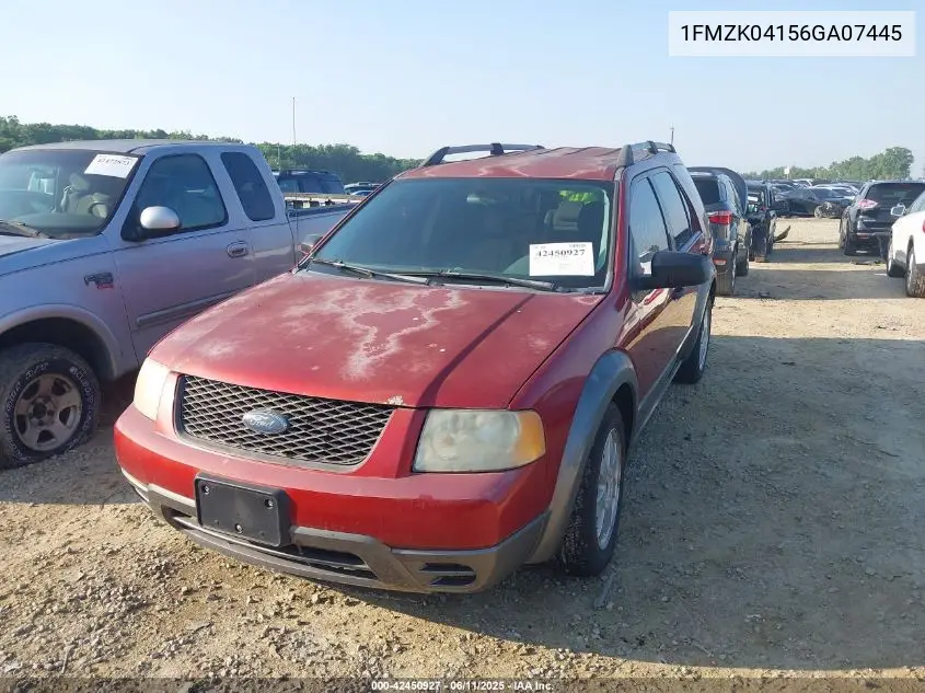 2006 Ford Freestyle Se VIN: 1FMZK04156GA07445 Lot: 42450927