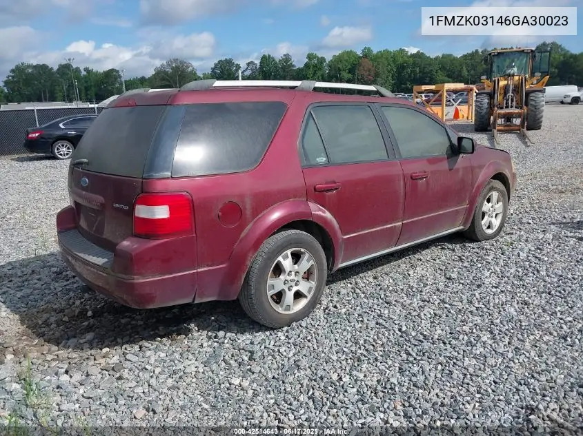 2006 Ford Freestyle Limited VIN: 1FMZK03146GA30023 Lot: 42514643