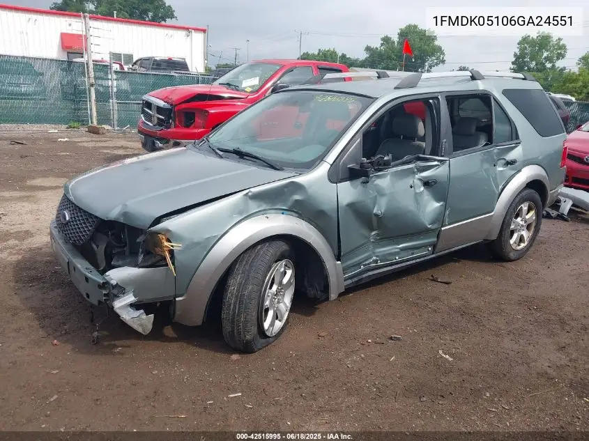 2006 Ford Freestyle Sel VIN: 1FMDK05106GA24551 Lot: 42515995