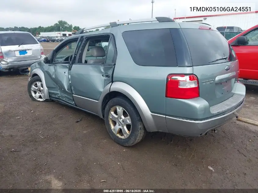 2006 Ford Freestyle Sel VIN: 1FMDK05106GA24551 Lot: 42515995