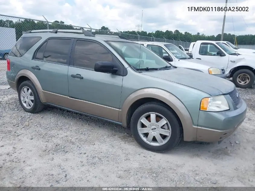 2006 Ford Freestyle Se VIN: 1FMDK01186GA25002 Lot: 42553234