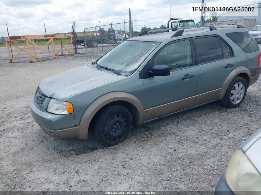 2006 Ford Freestyle Se VIN: 1FMDK01186GA25002 Lot: 42553234