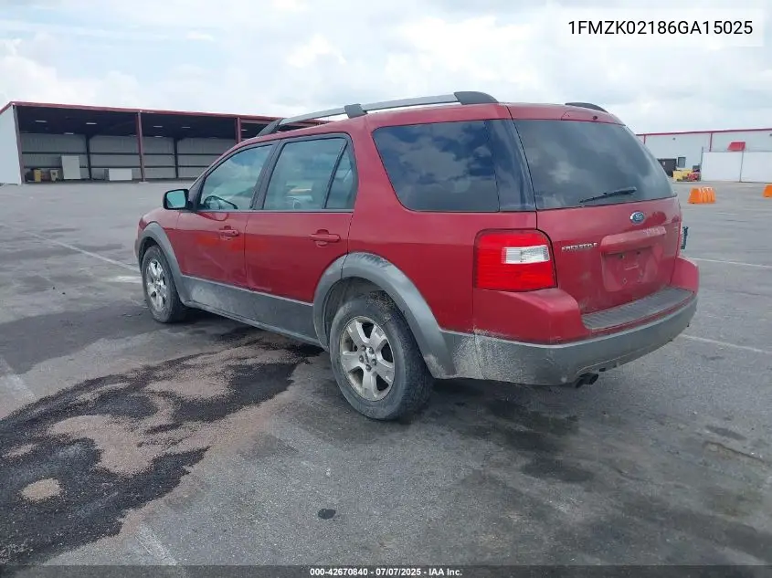 2006 Ford Freestyle Sel VIN: 1FMZK02186GA15025 Lot: 42670840