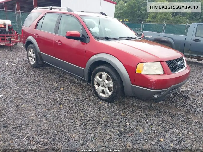 2006 Ford Freestyle Sel VIN: 1FMDK05156GA39840 Lot: 42761643