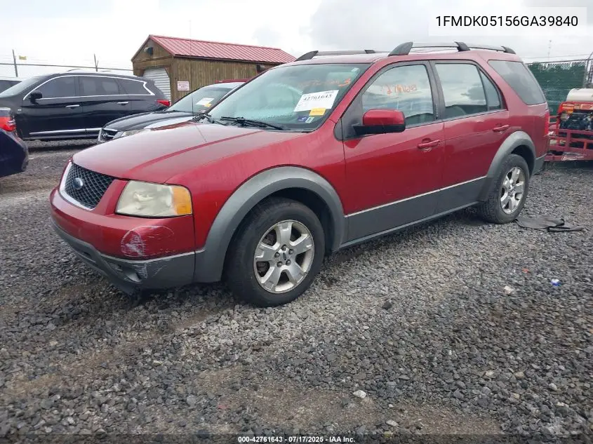 2006 Ford Freestyle Sel VIN: 1FMDK05156GA39840 Lot: 42761643