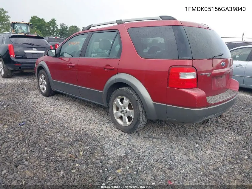 2006 Ford Freestyle Sel VIN: 1FMDK05156GA39840 Lot: 42761643