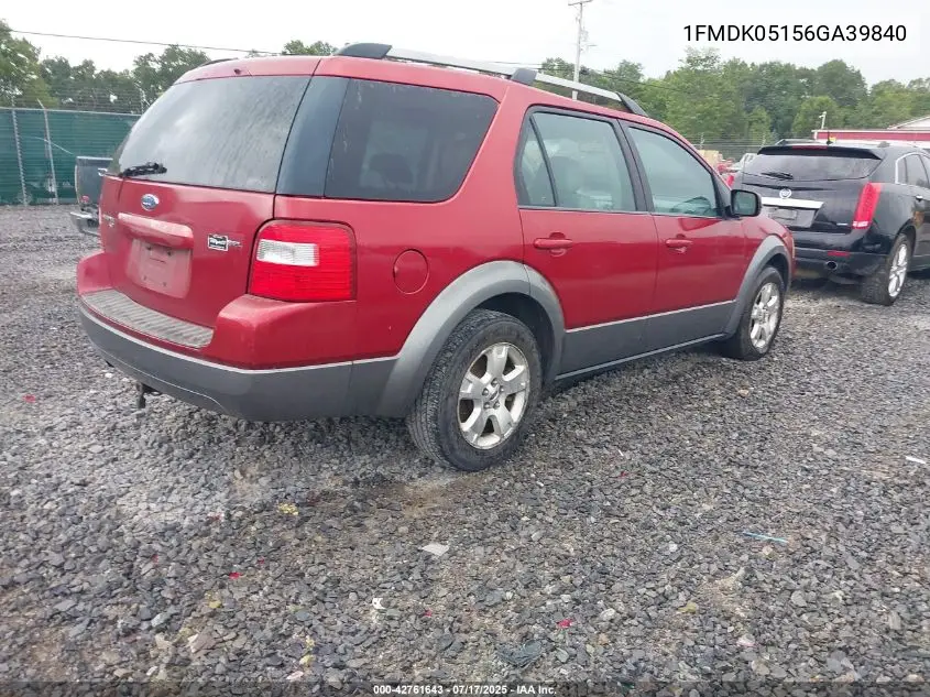 2006 Ford Freestyle Sel VIN: 1FMDK05156GA39840 Lot: 42761643
