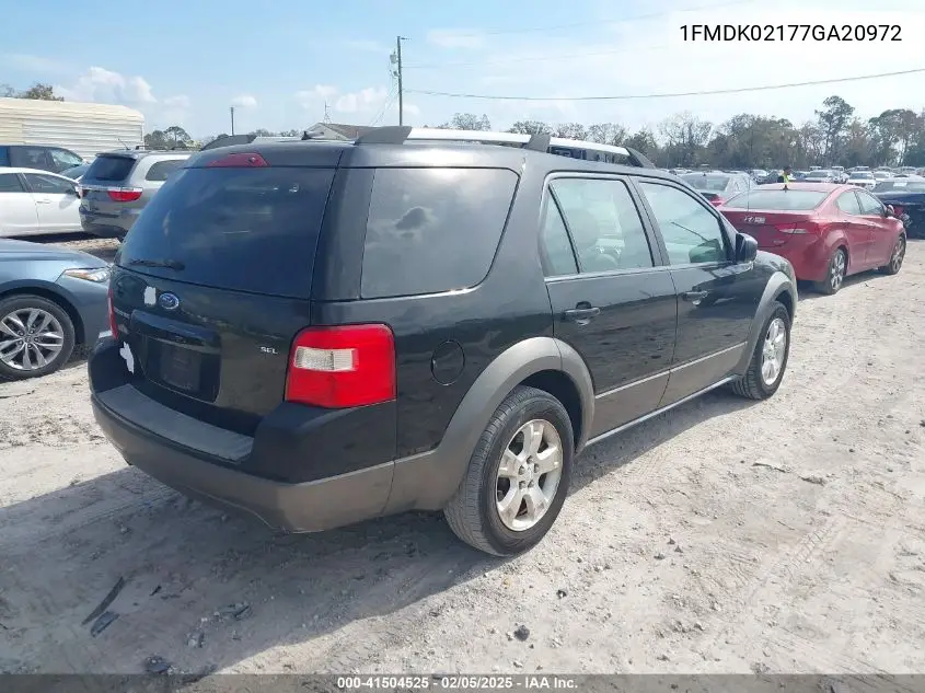 2007 Ford Freestyle Sel VIN: 1FMDK02177GA20972 Lot: 41504525