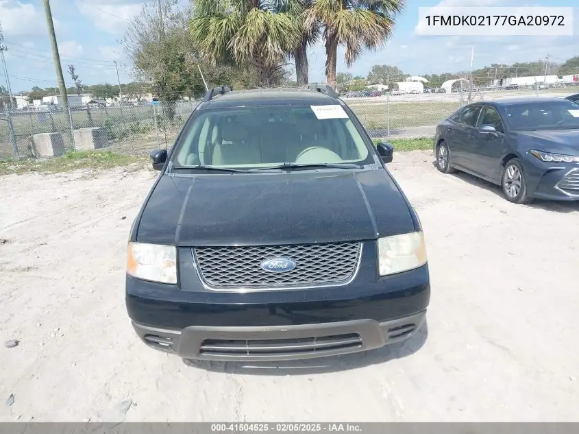 2007 Ford Freestyle Sel VIN: 1FMDK02177GA20972 Lot: 41504525