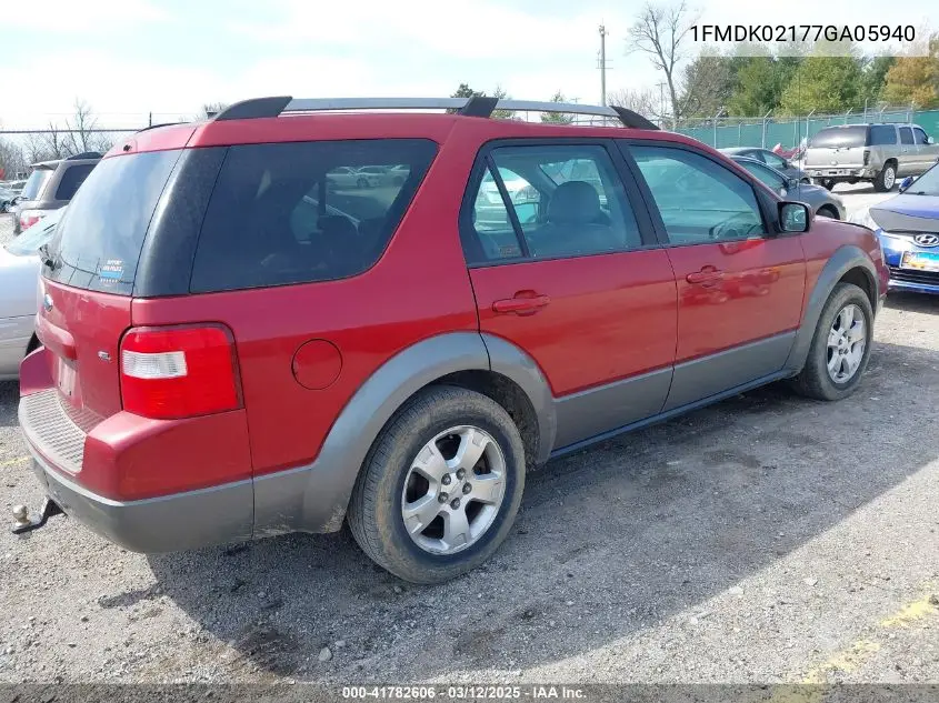 2007 Ford Freestyle Sel VIN: 1FMDK02177GA05940 Lot: 41782606