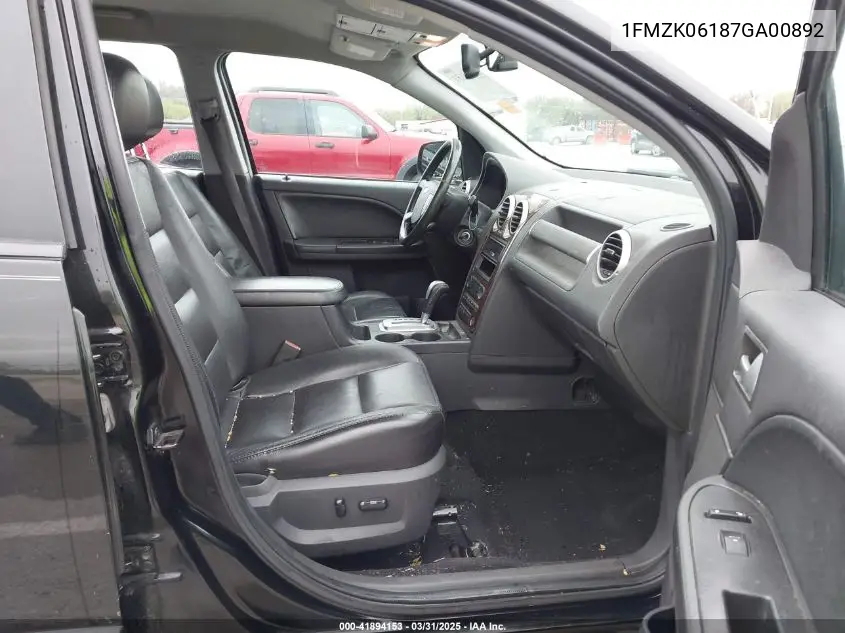 2007 Ford Freestyle Limited VIN: 1FMZK06187GA00892 Lot: 41894153