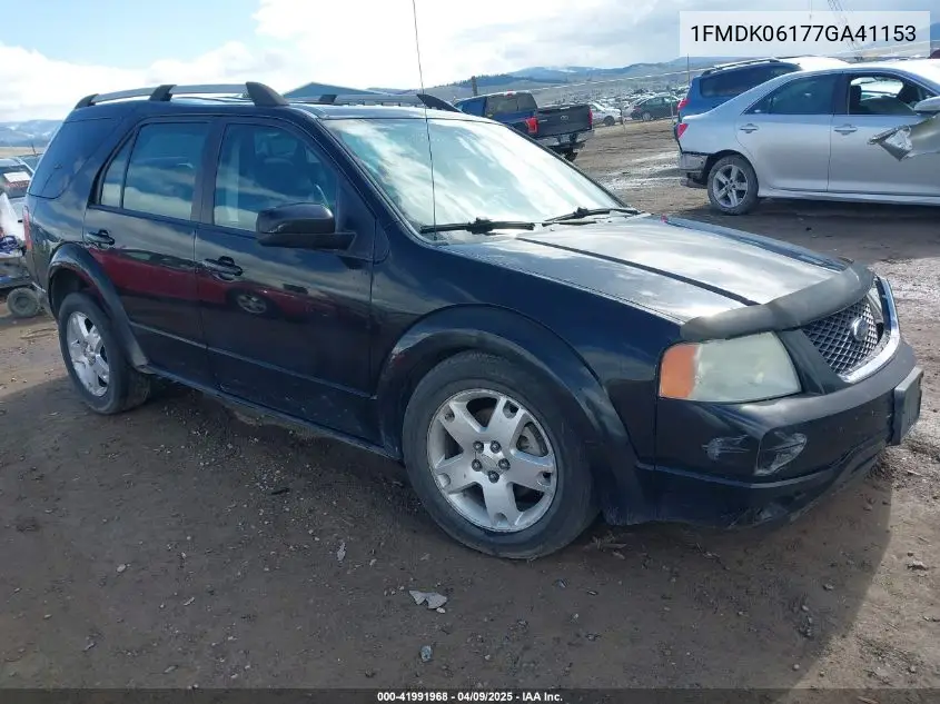 2007 Ford Freestyle Limited VIN: 1FMDK06177GA41153 Lot: 41991968
