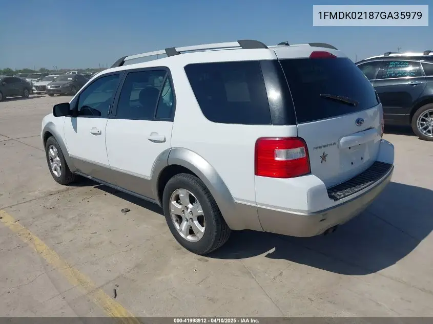 2007 Ford Freestyle Sel VIN: 1FMDK02187GA35979 Lot: 41998912