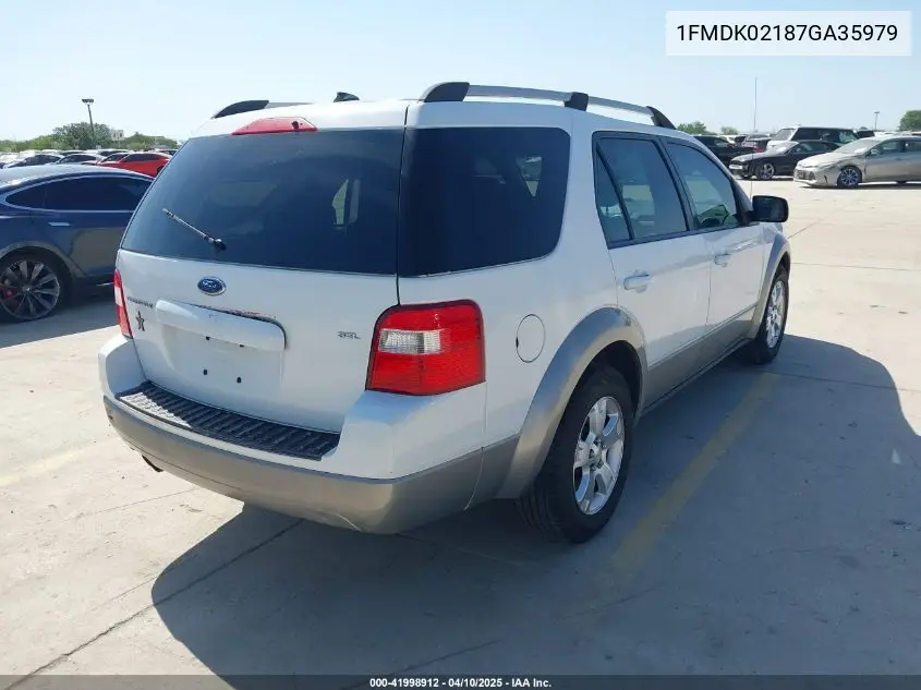 2007 Ford Freestyle Sel VIN: 1FMDK02187GA35979 Lot: 41998912