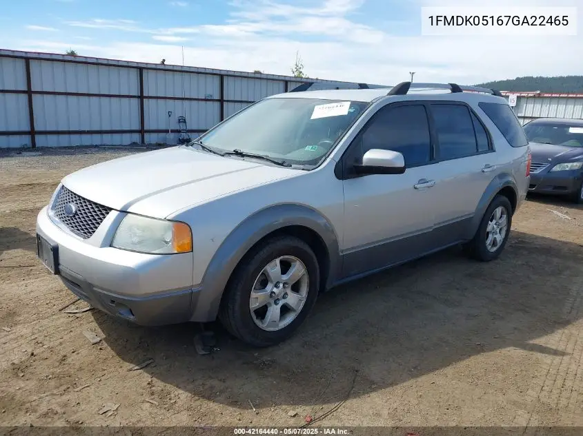 2007 Ford Freestyle Sel VIN: 1FMDK05167GA22465 Lot: 42164440