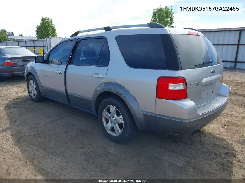 2007 Ford Freestyle Sel VIN: 1FMDK05167GA22465 Lot: 42164440