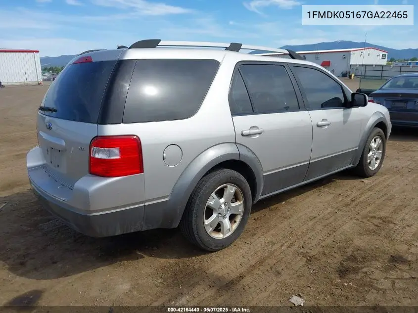 2007 Ford Freestyle Sel VIN: 1FMDK05167GA22465 Lot: 42164440