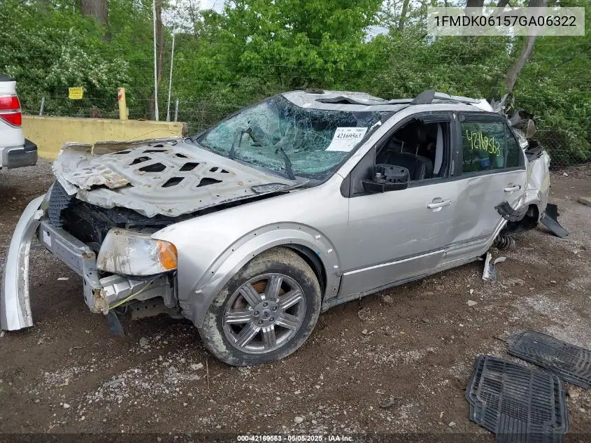 2007 Ford Freestyle Limited VIN: 1FMDK06157GA06322 Lot: 42169563