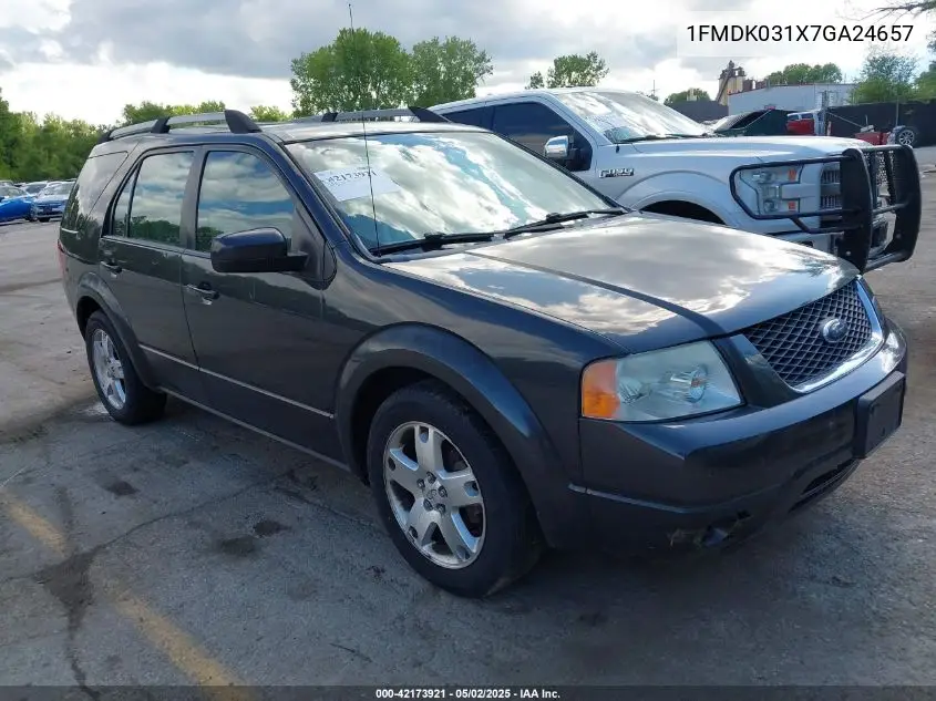 2007 Ford Freestyle Limited VIN: 1FMDK031X7GA24657 Lot: 42173921