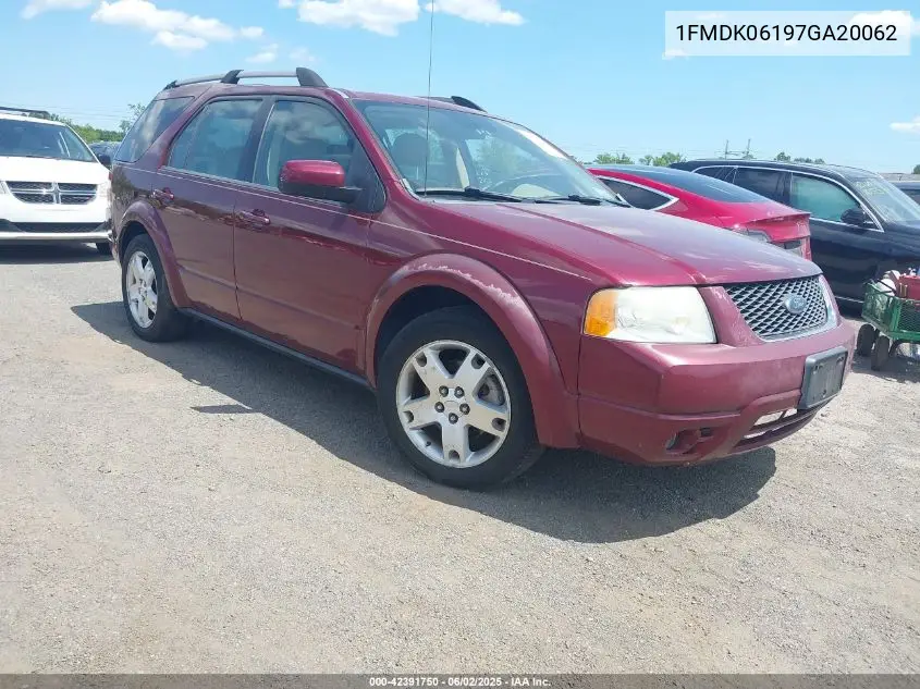 2007 Ford Freestyle Limited VIN: 1FMDK06197GA20062 Lot: 42391750