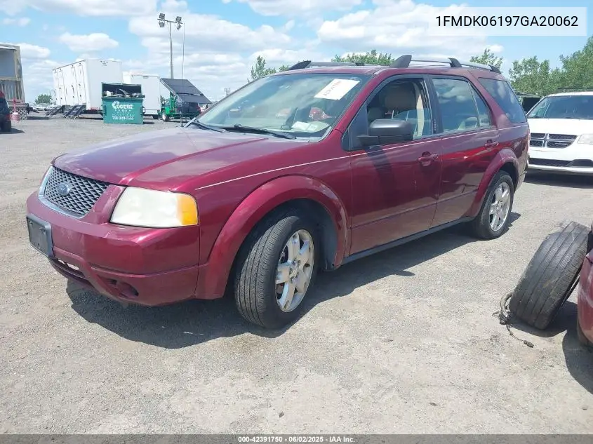 2007 Ford Freestyle Limited VIN: 1FMDK06197GA20062 Lot: 42391750