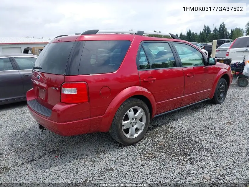2007 Ford Freestyle Limited VIN: 1FMDK03177GA37592 Lot: 42564639