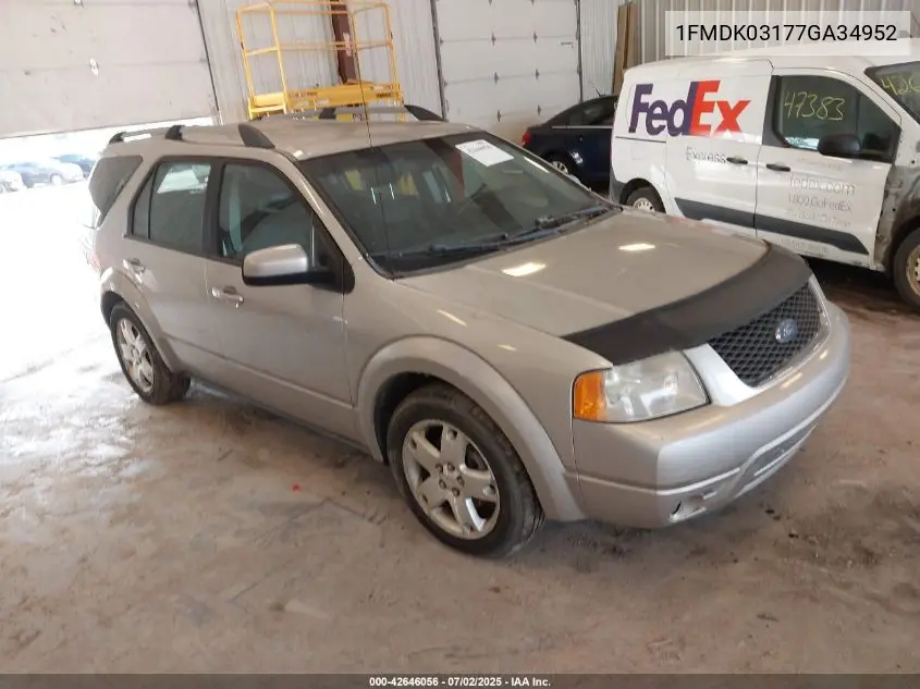 2007 Ford Freestyle Limited VIN: 1FMDK03177GA34952 Lot: 42646056