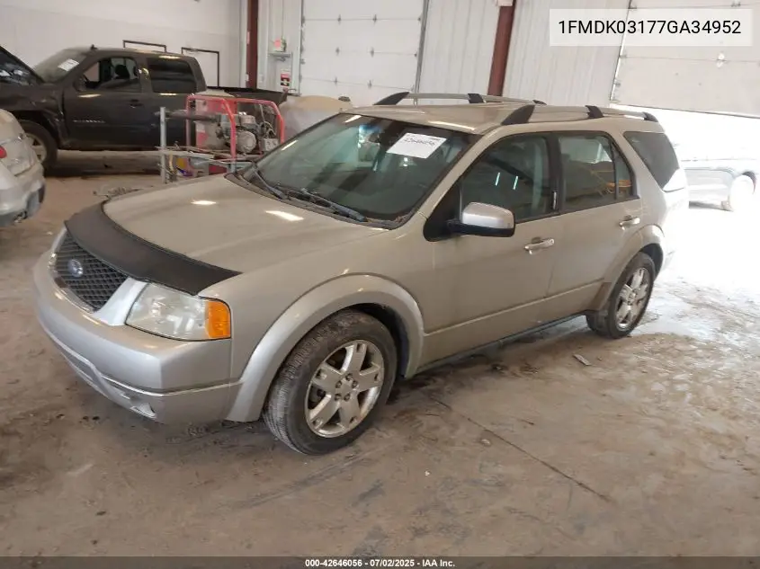 2007 Ford Freestyle Limited VIN: 1FMDK03177GA34952 Lot: 42646056