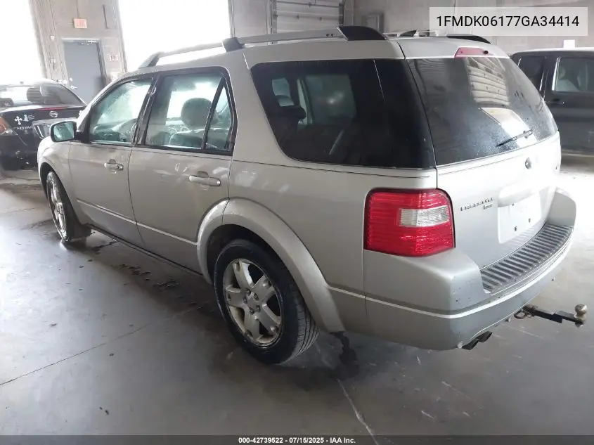 2007 Ford Freestyle Limited VIN: 1FMDK06177GA34414 Lot: 42739522