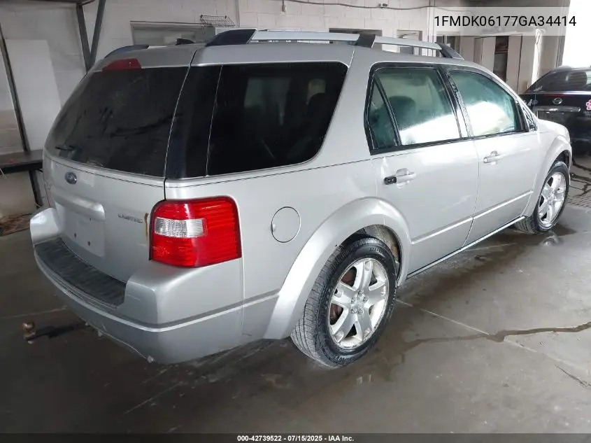 2007 Ford Freestyle Limited VIN: 1FMDK06177GA34414 Lot: 42739522