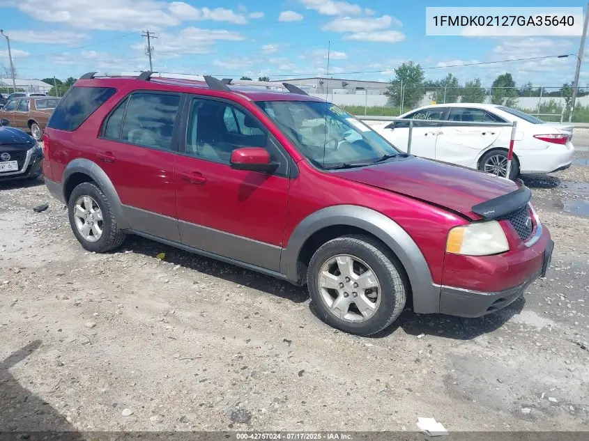 2007 Ford Freestyle Sel VIN: 1FMDK02127GA35640 Lot: 42757024