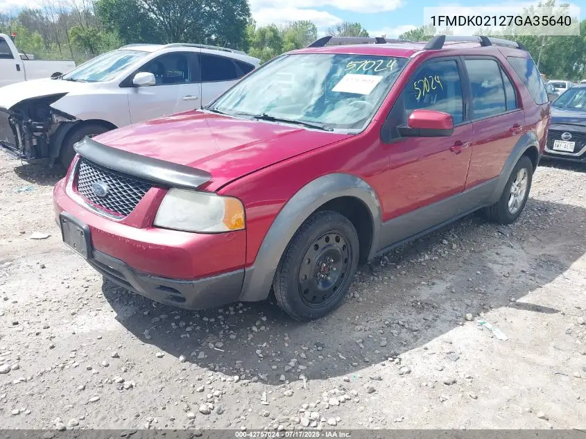 2007 Ford Freestyle Sel VIN: 1FMDK02127GA35640 Lot: 42757024