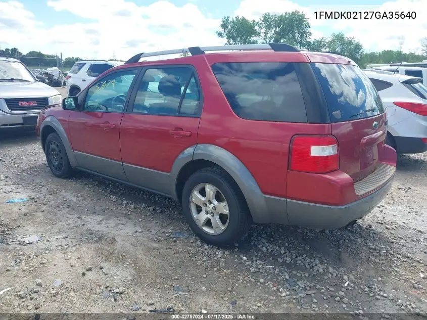 2007 Ford Freestyle Sel VIN: 1FMDK02127GA35640 Lot: 42757024