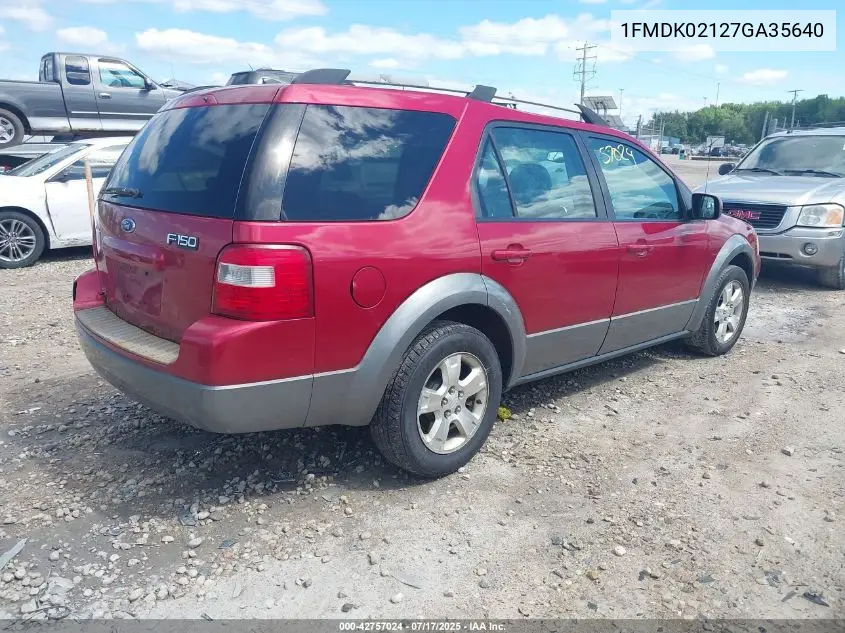 2007 Ford Freestyle Sel VIN: 1FMDK02127GA35640 Lot: 42757024