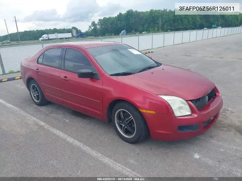 2006 Ford Fusion S VIN: 3FAFP06Z56R126011 Lot: 42252131