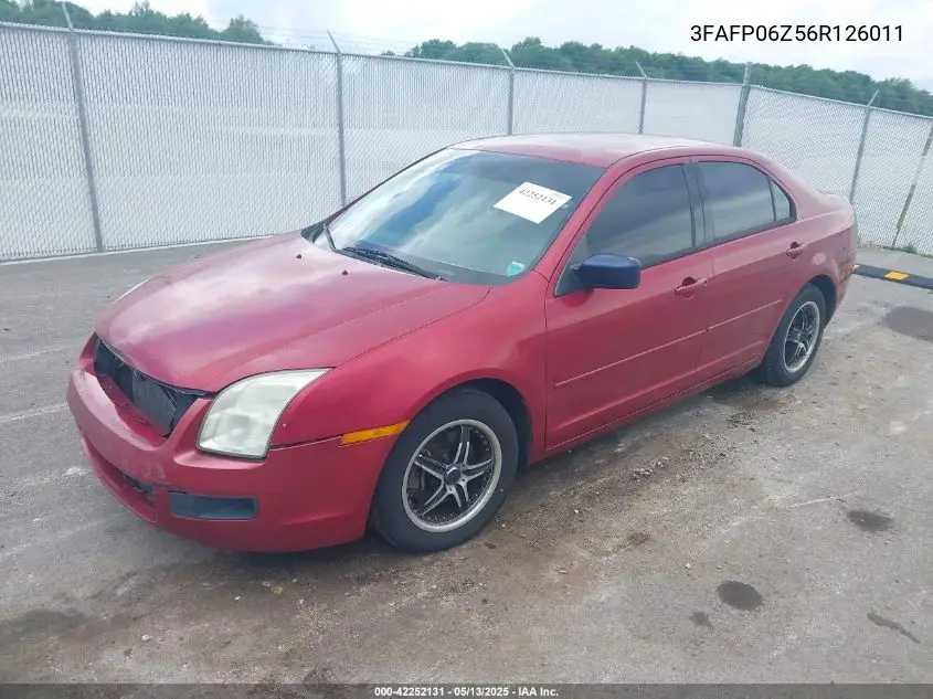 2006 Ford Fusion S VIN: 3FAFP06Z56R126011 Lot: 42252131