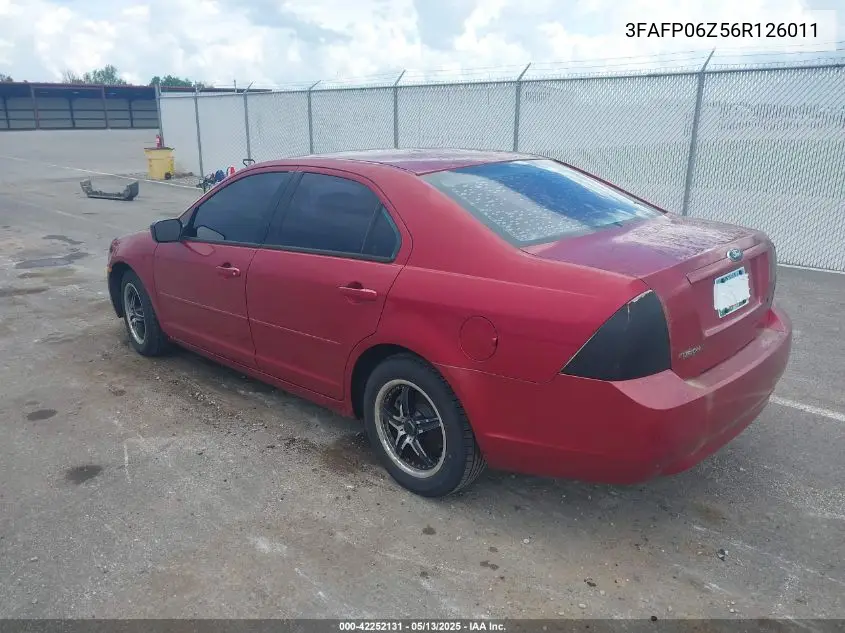 2006 Ford Fusion S VIN: 3FAFP06Z56R126011 Lot: 42252131