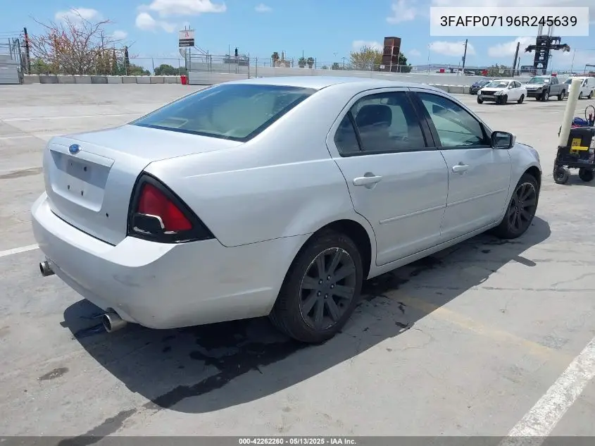 2006 Ford Fusion Se VIN: 3FAFP07196R245639 Lot: 42262260
