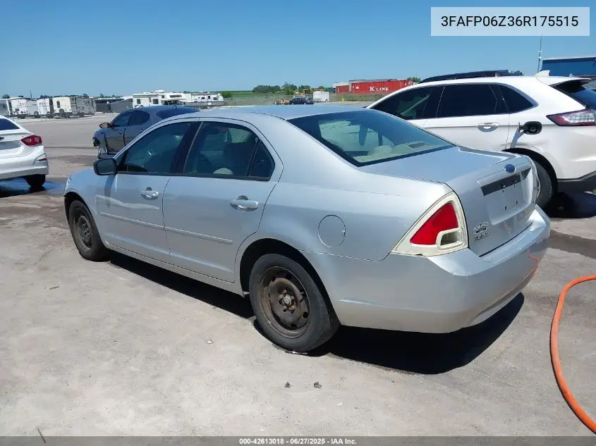 2006 Ford Fusion S VIN: 3FAFP06Z36R175515 Lot: 42613018